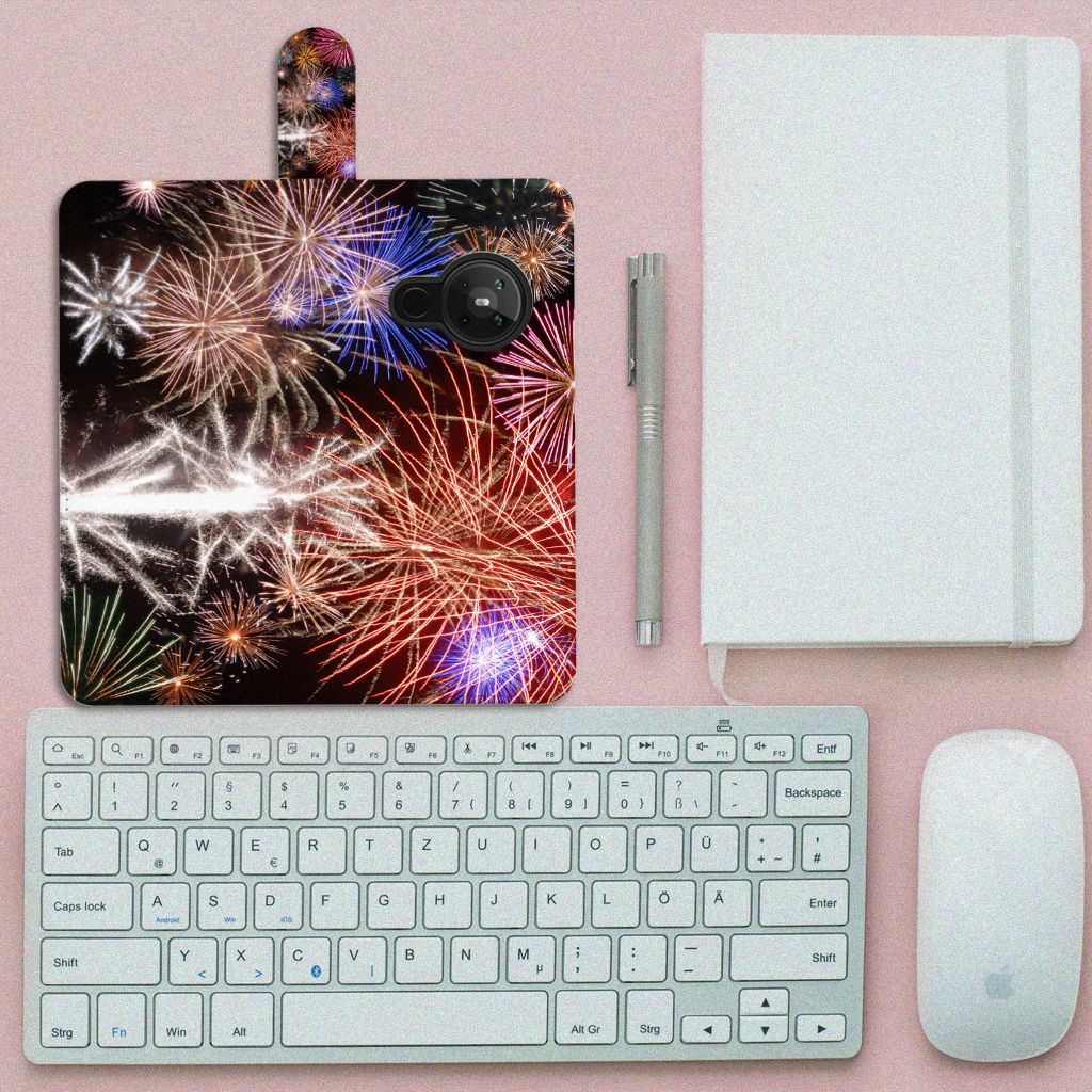 Nokia 5.3 Wallet Case met Pasjes Vuurwerk
