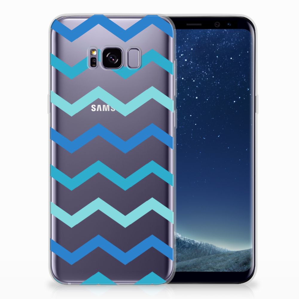 Samsung Galaxy S8 Plus TPU bumper Zigzag Blauw