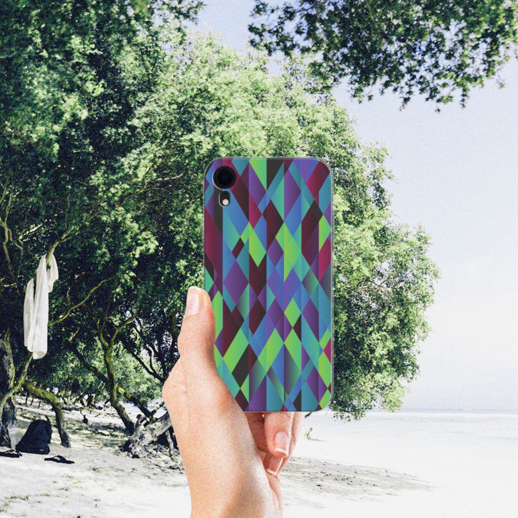 Apple iPhone Xr TPU Hoesje Abstract Green Blue