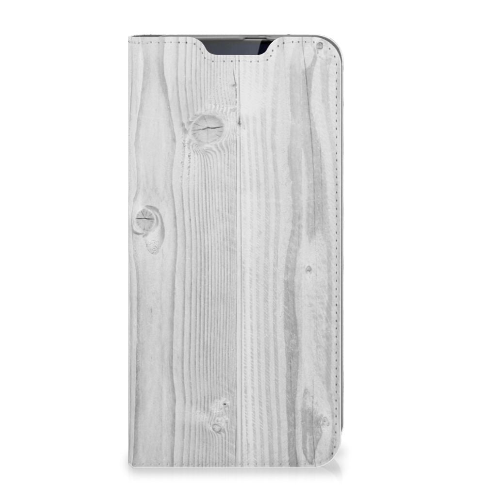 Samsung Galaxy A60 Book Wallet Case White Wood