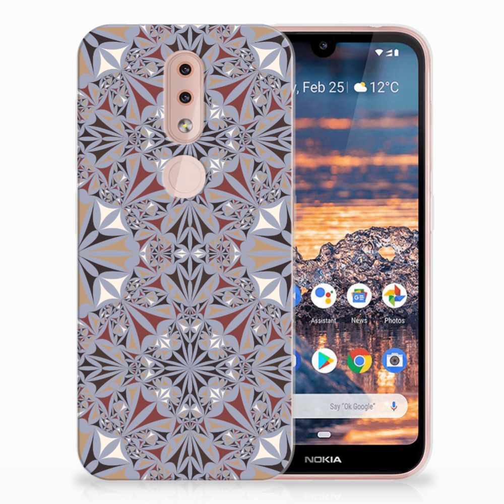 Nokia 4.2 TPU Siliconen Hoesje Flower Tiles