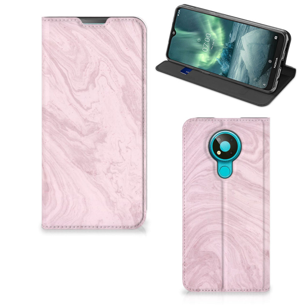 Nokia 3.4 Standcase Marble Pink - Origineel Cadeau Vriendin