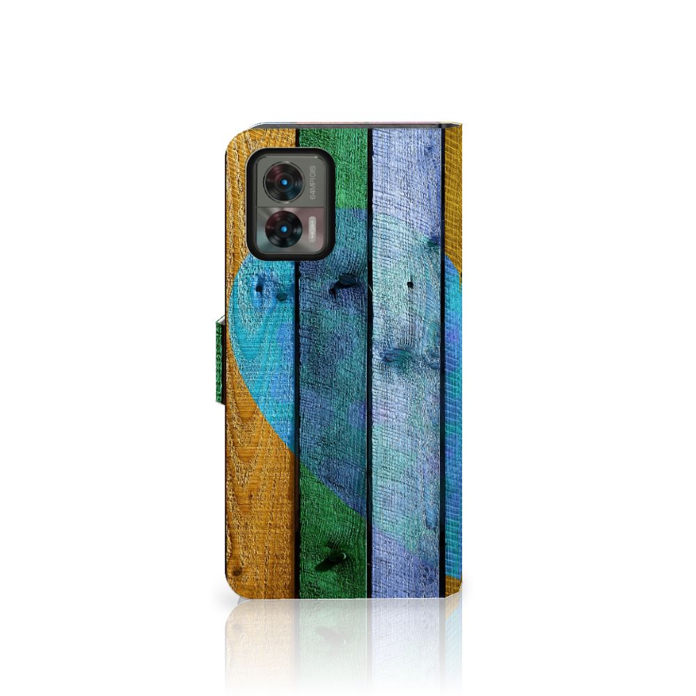 Motorola Edge 30 Neo Book Style Case Wood Heart - Cadeau voor je Vriend