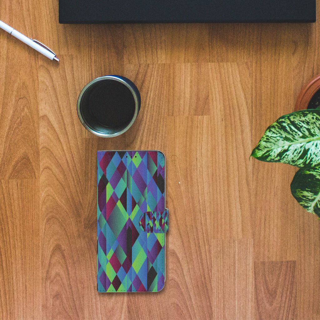 Samsung Galaxy S21 Ultra Book Case Abstract Green Blue
