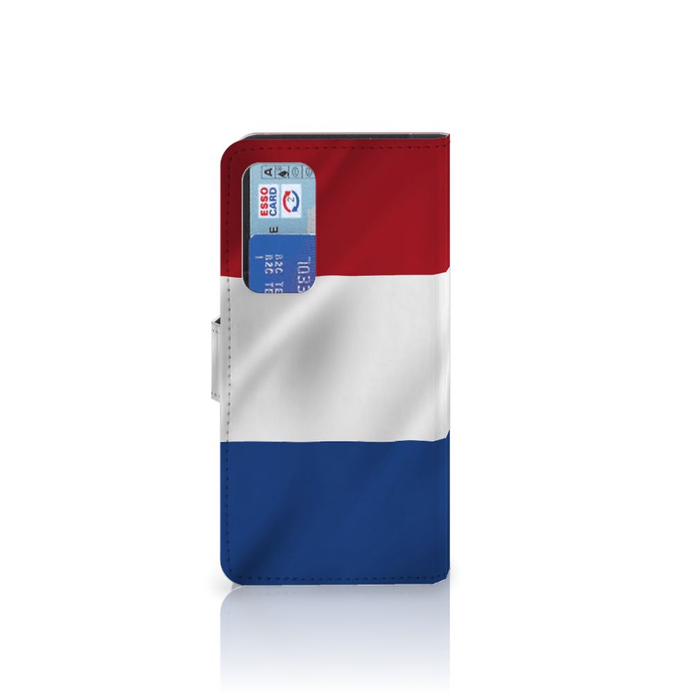 Huawei P40 Bookstyle Case Nederlandse Vlag met pasjeshouder en Nederlands vlag ontwerp.