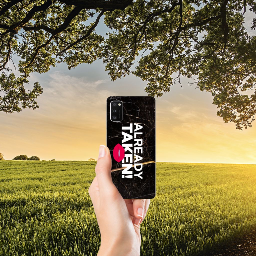 Samsung Galaxy A41 Siliconen hoesje met naam Already Taken Black B2C Telecom