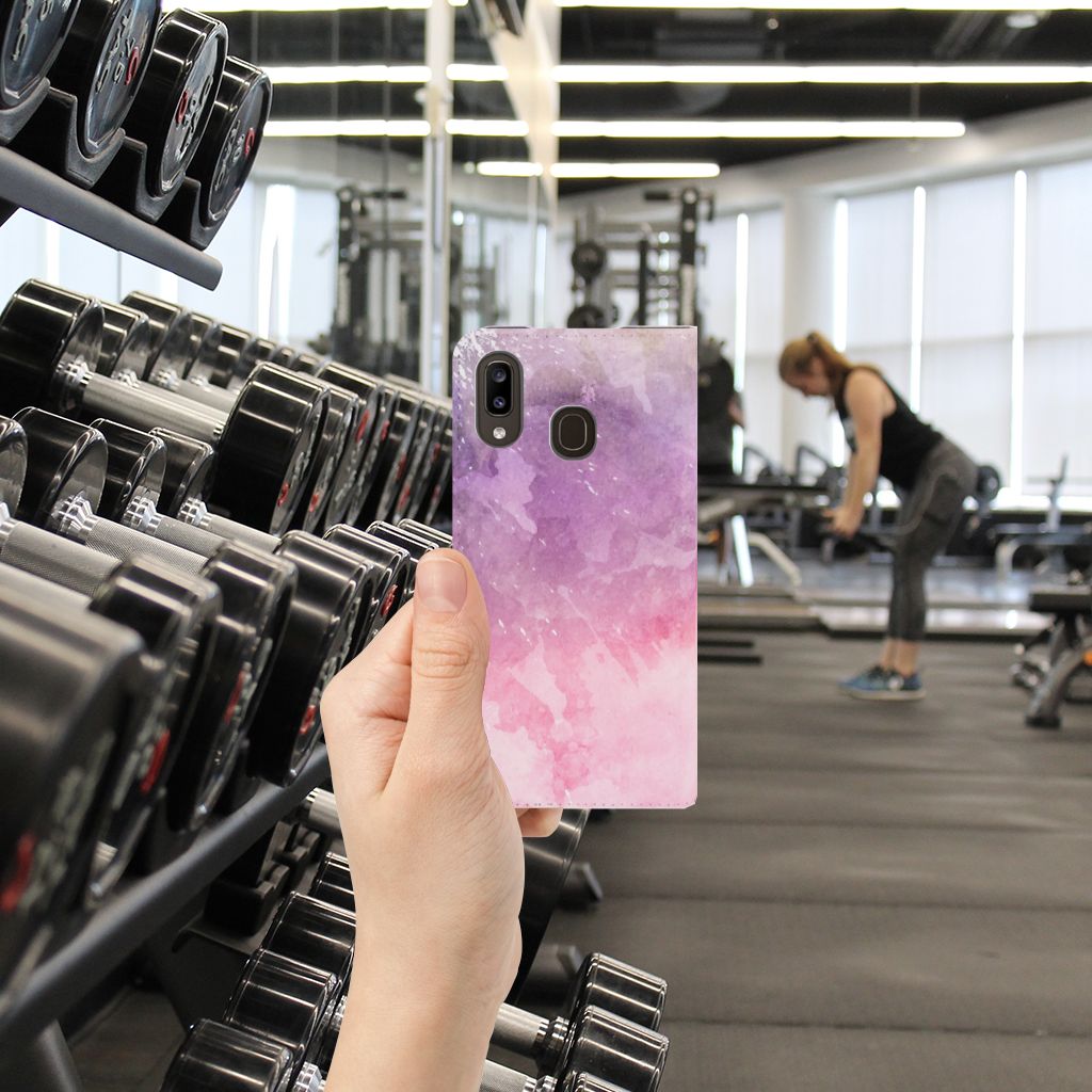 Bookcase Samsung Galaxy A30 Pink Purple Paint