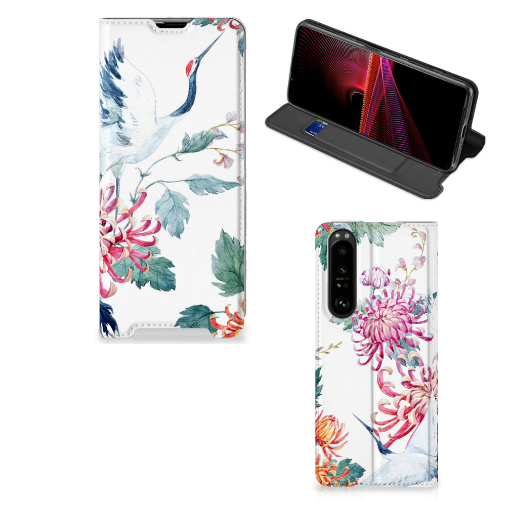 Sony Xperia 1 III Hoesje maken Bird Flowers