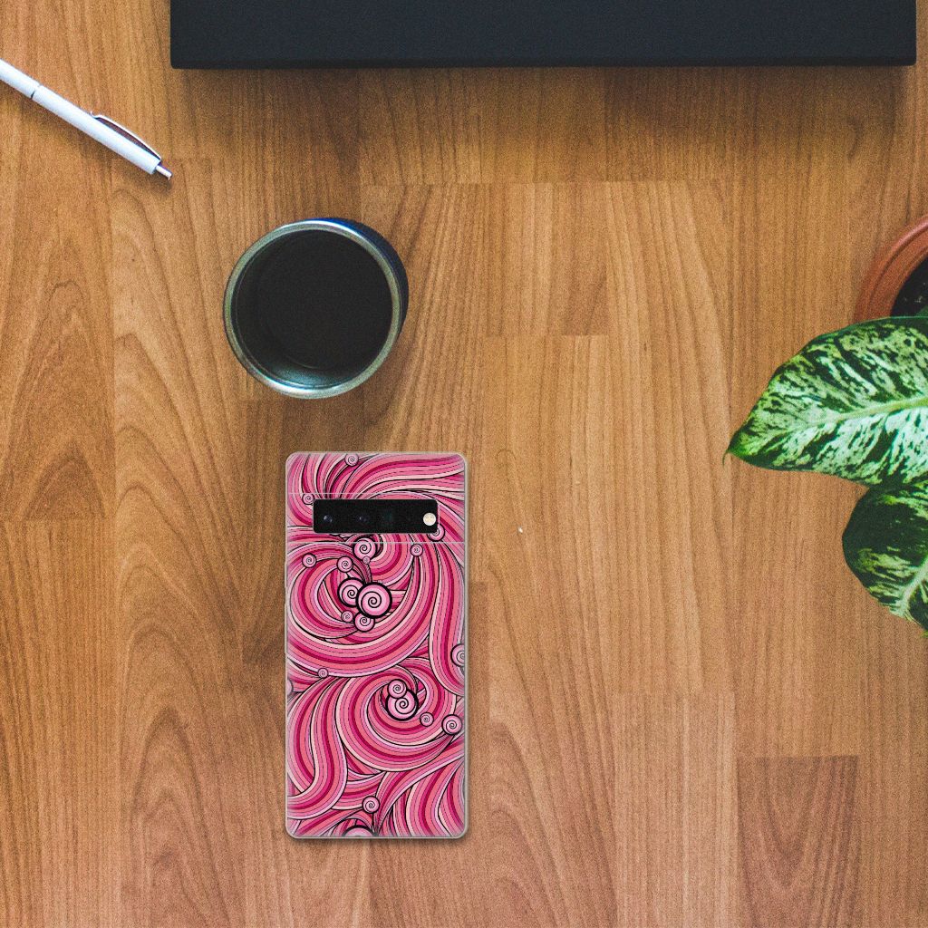 Google Pixel 6 Pro Hoesje maken Swirl Pink