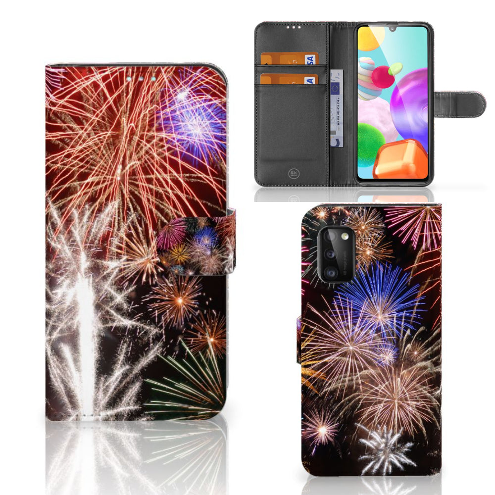 Samsung Galaxy A41 Wallet Case met Pasjes Vuurwerk