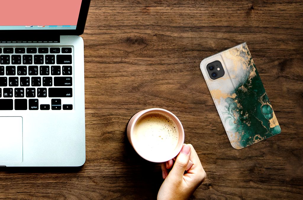 Standcase voor Apple iPhone 11 Marmer Groen - B2C Telecom