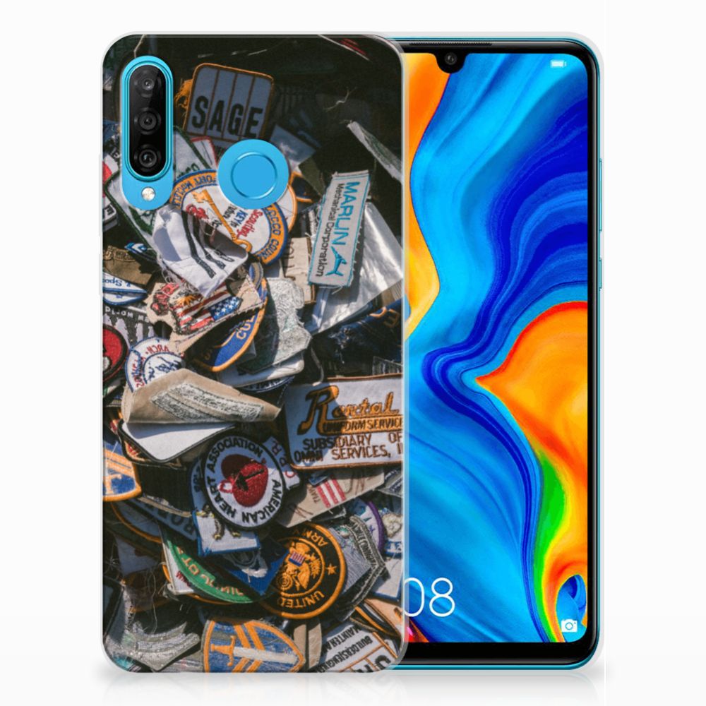 Huawei P30 Lite Siliconen Hoesje met foto Badges