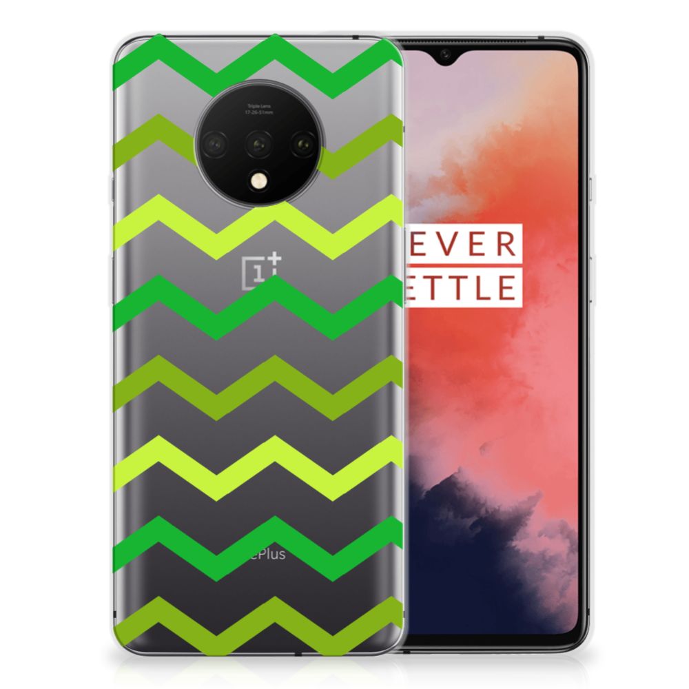 OnePlus 7T TPU bumper Zigzag Groen