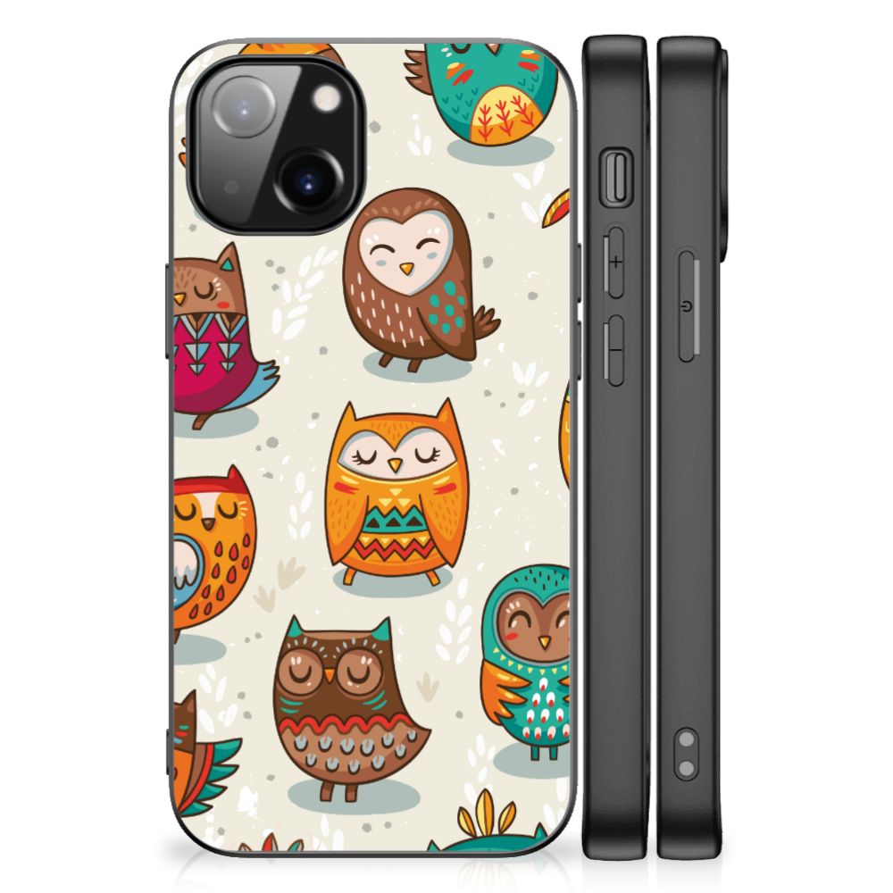 Apple iPhone 13 Dierenprint Telefoonhoesje Vrolijke Uilen B2C Telecom