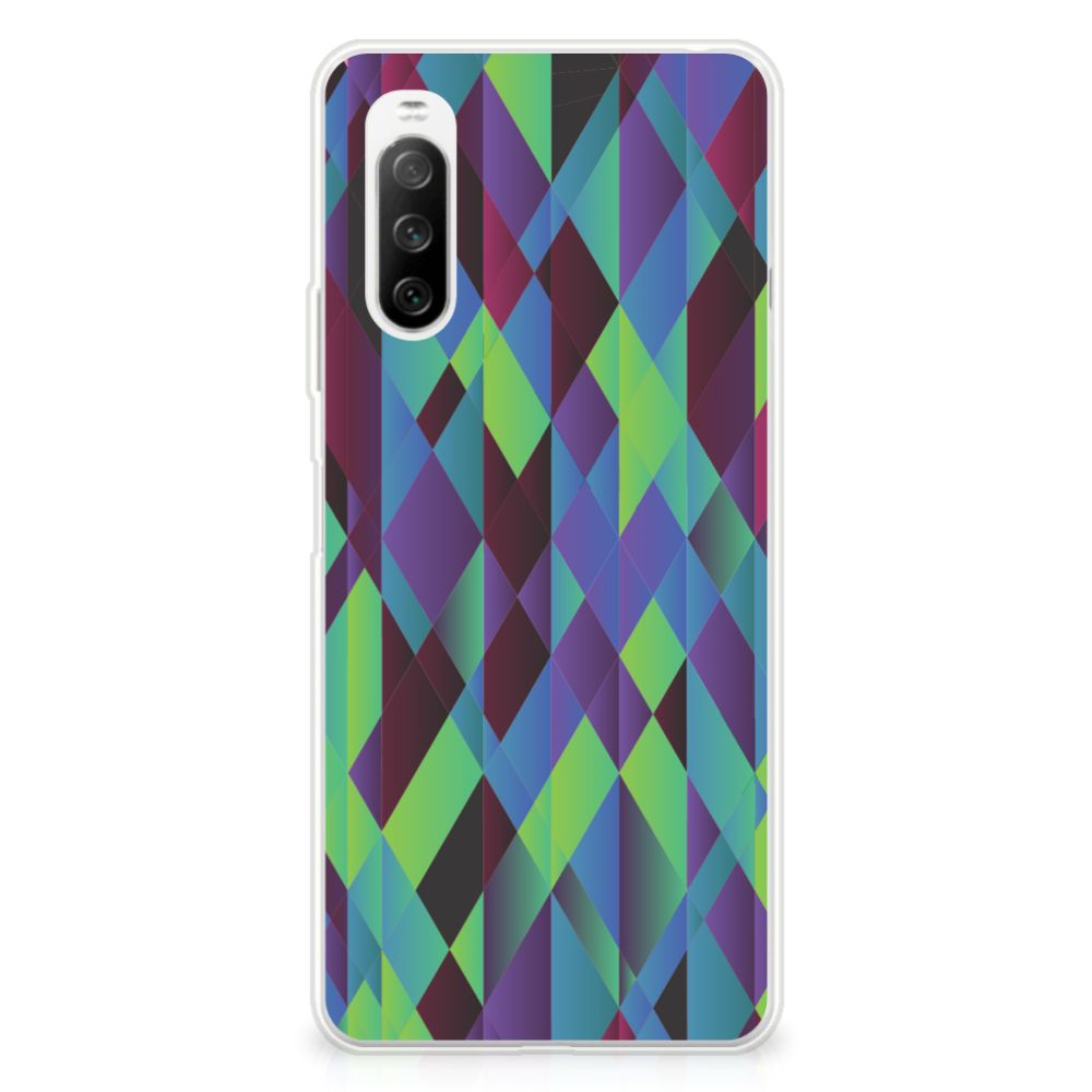 Sony Xperia 10 III TPU Hoesje Abstract Green Blue