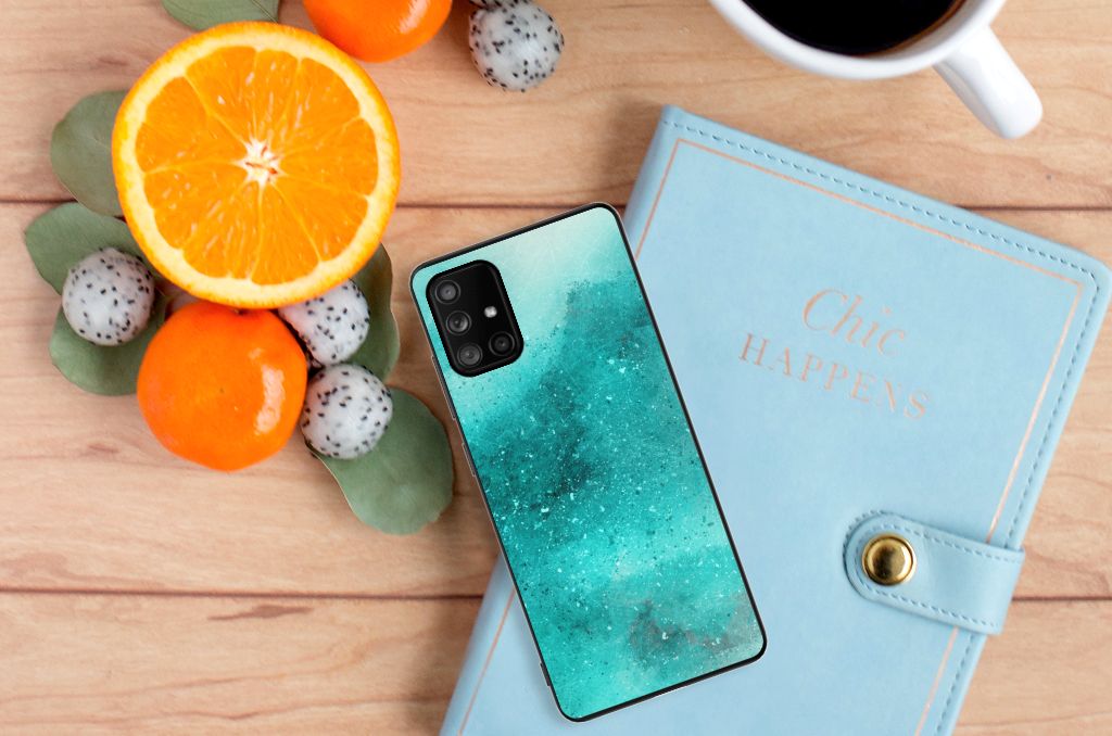Kleurrijke Telefoonhoesje Samsung Galaxy A71 Painting Blue B2C Telecom