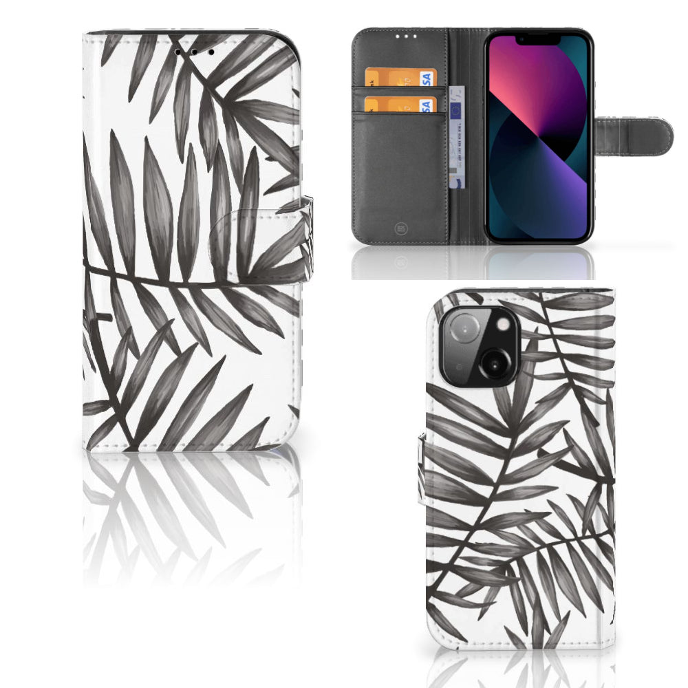 iPhone 13 Mini Hoesje Leaves Grey