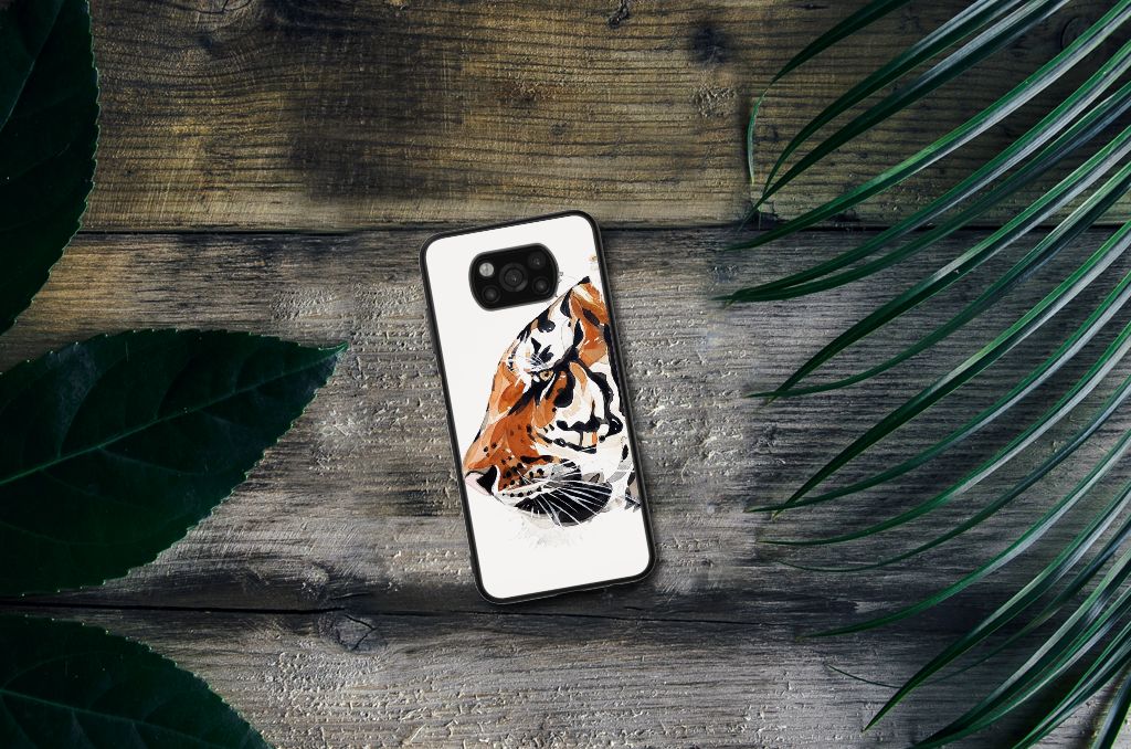 Kleurrijke Telefoonhoesje Xiaomi Poco X3 | X3 Pro Watercolor Tiger B2C Telecom