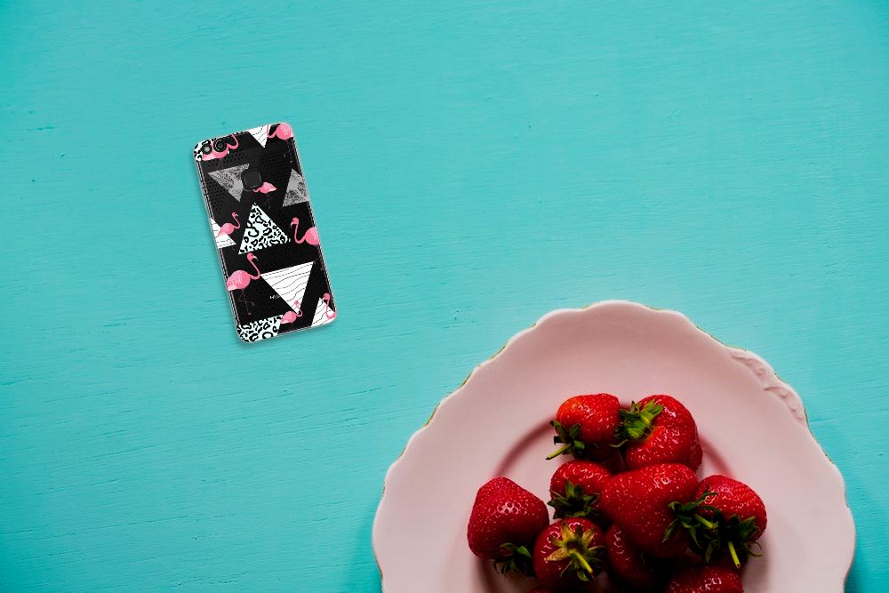 Huawei P10 Lite TPU Hoesje Flamingo Triangle