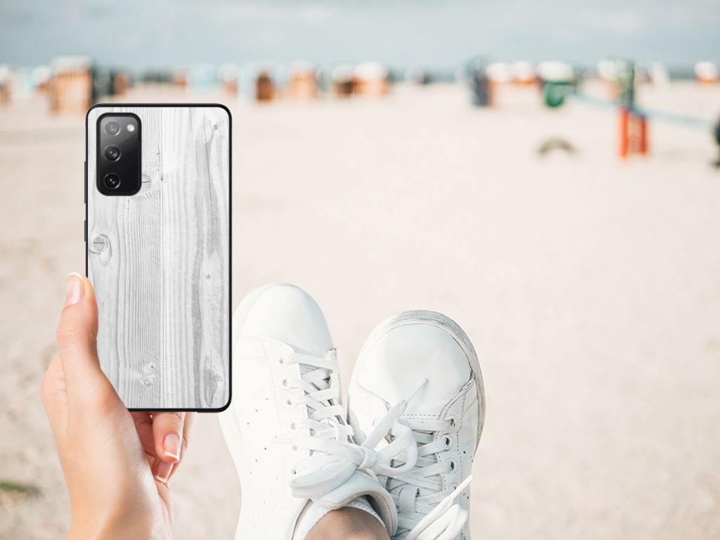 Samsung Galaxy S20 FE Houten Print Telefoonhoesje White Wood B2C Telecom
