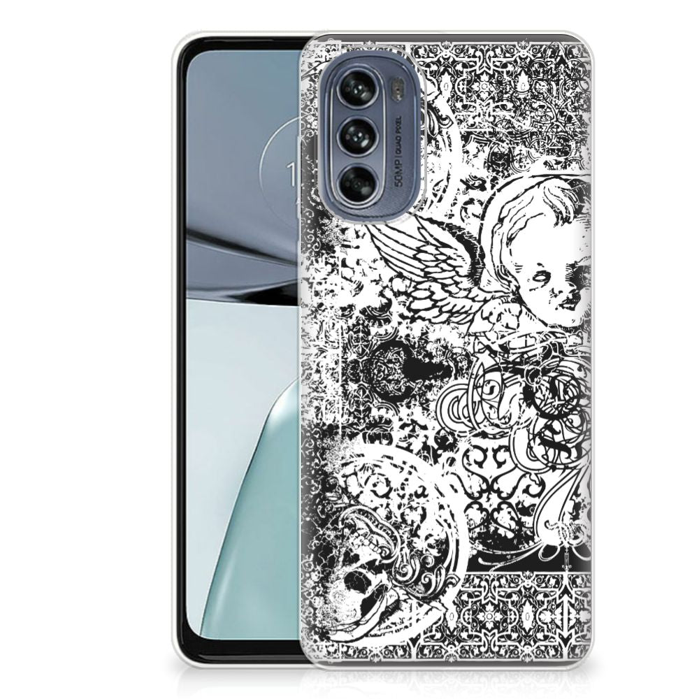 Silicone Back Case Motorola Moto G62 5G Skulls Angel B2C Telecom