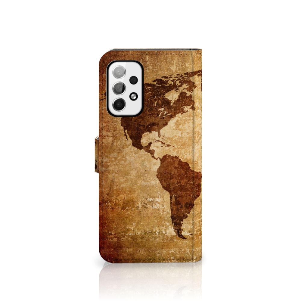 Samsung Galaxy A73 5G Flip Cover Wereldkaart