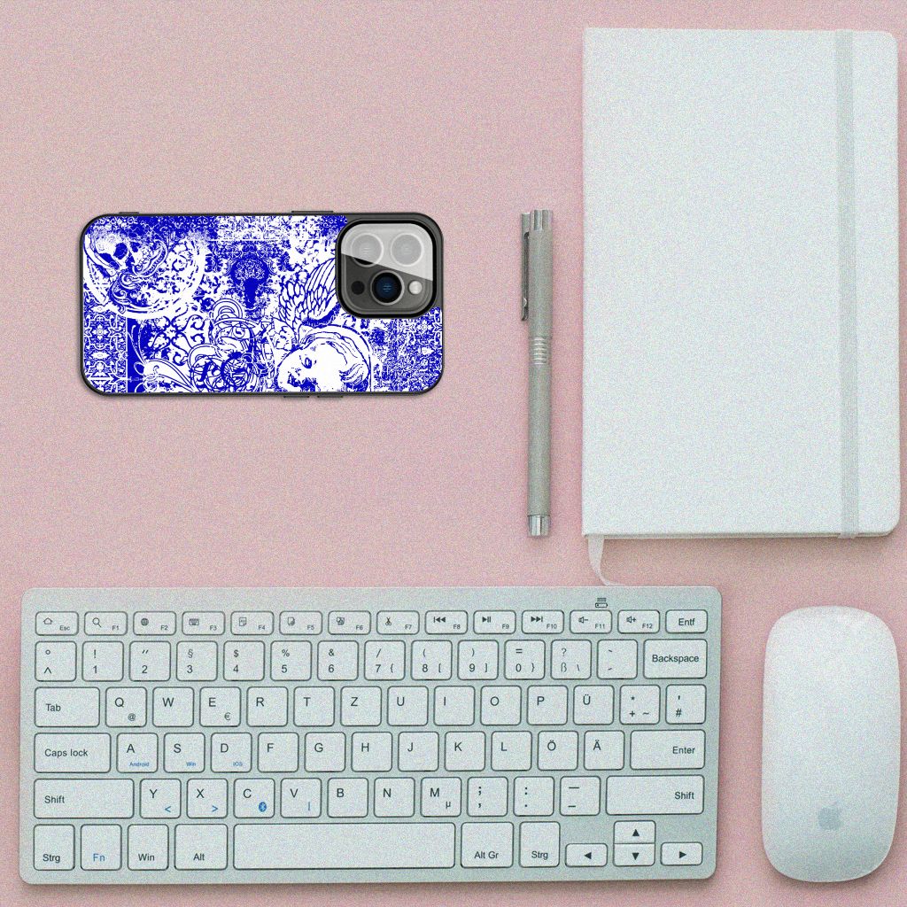 Telefoonhoesje iPhone 13 Pro Angel Skull Blauw B2C Telecom