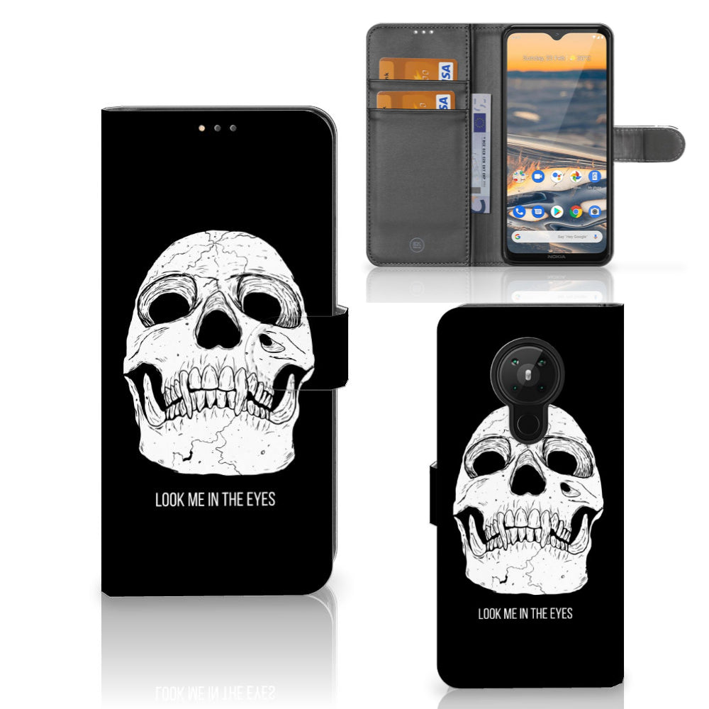 Telefoonhoesje met Naam Nokia 5.3 Skull Eyes