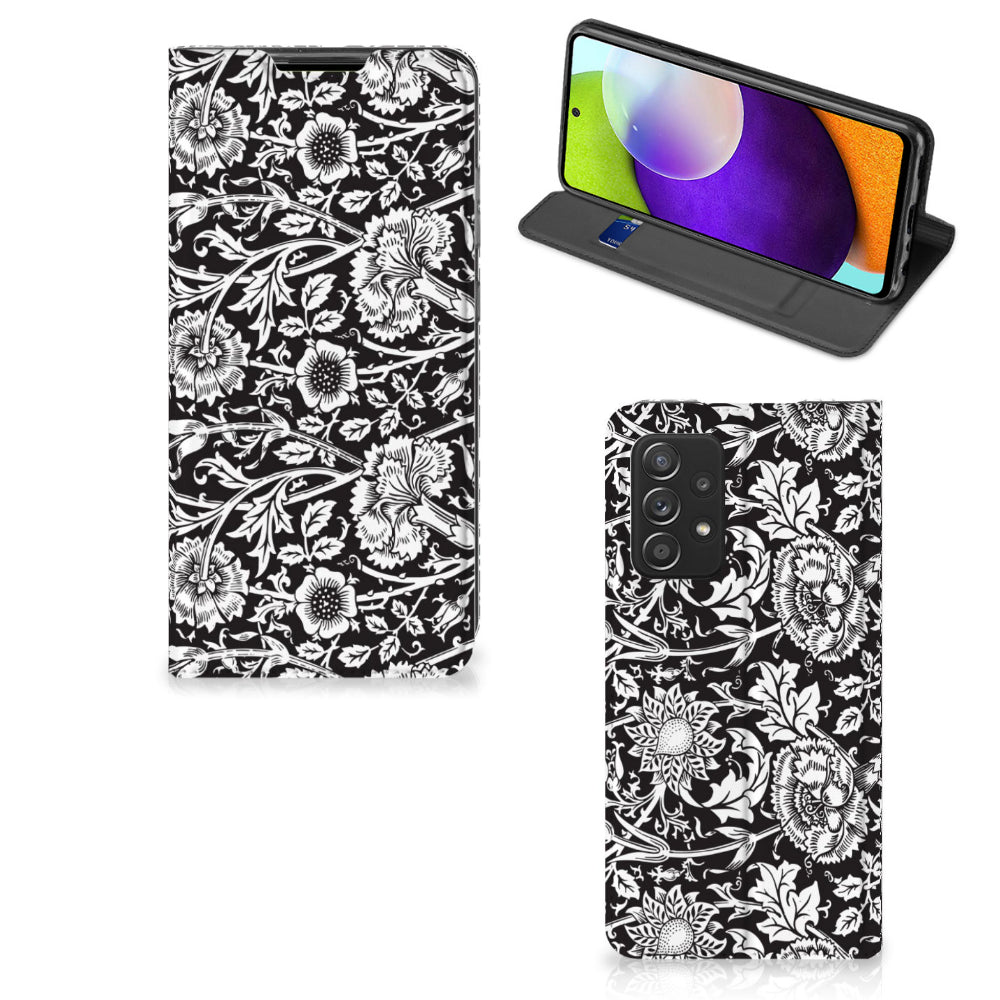 Samsung Galaxy A52 Smart Cover Black Flowers