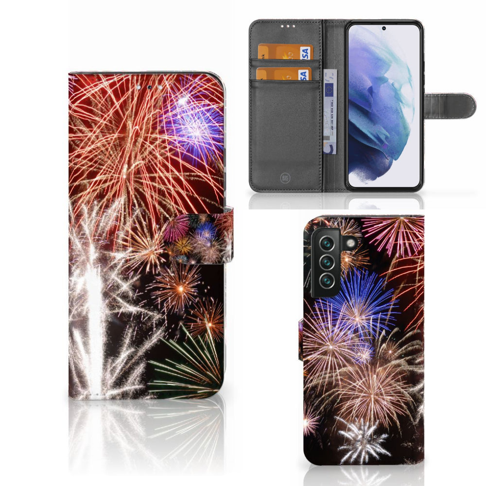 Samsung Galaxy S22 Plus Wallet Case met Pasjes Vuurwerk