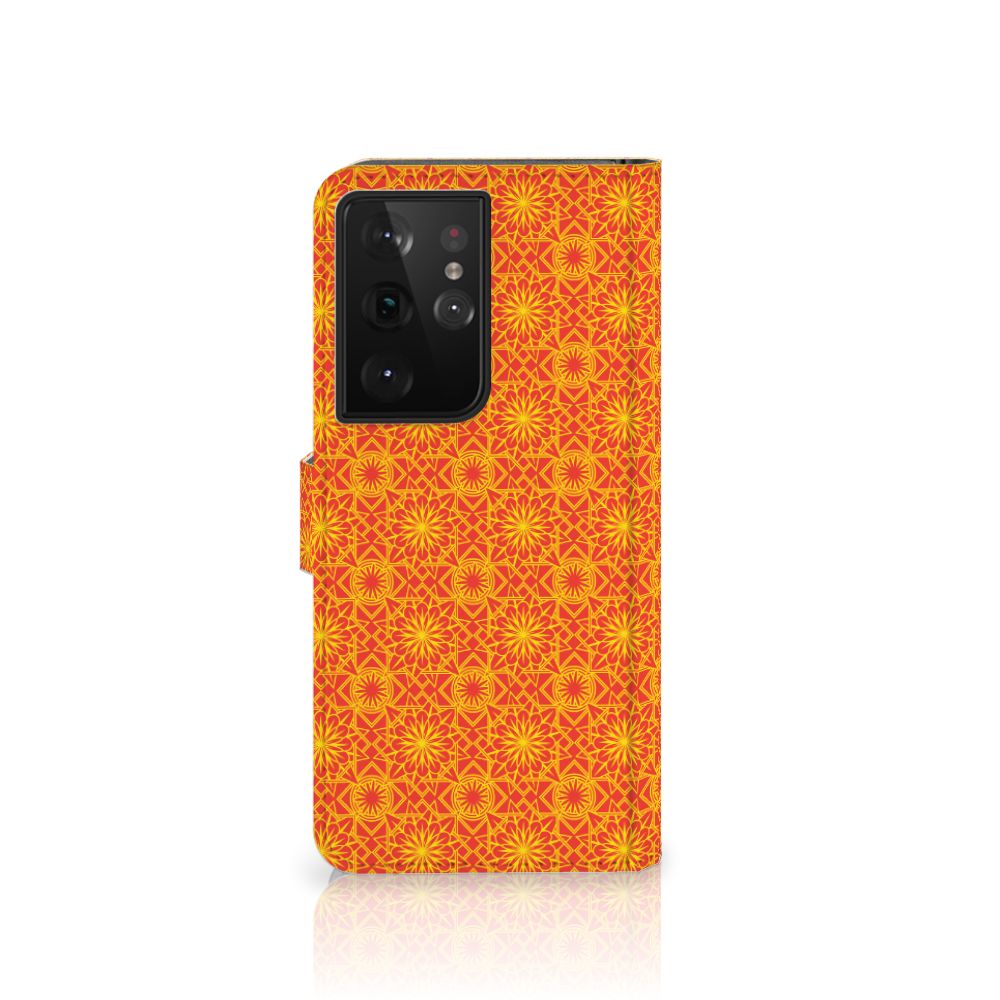 Samsung Galaxy S21 Ultra Telefoon Hoesje Batik Oranje