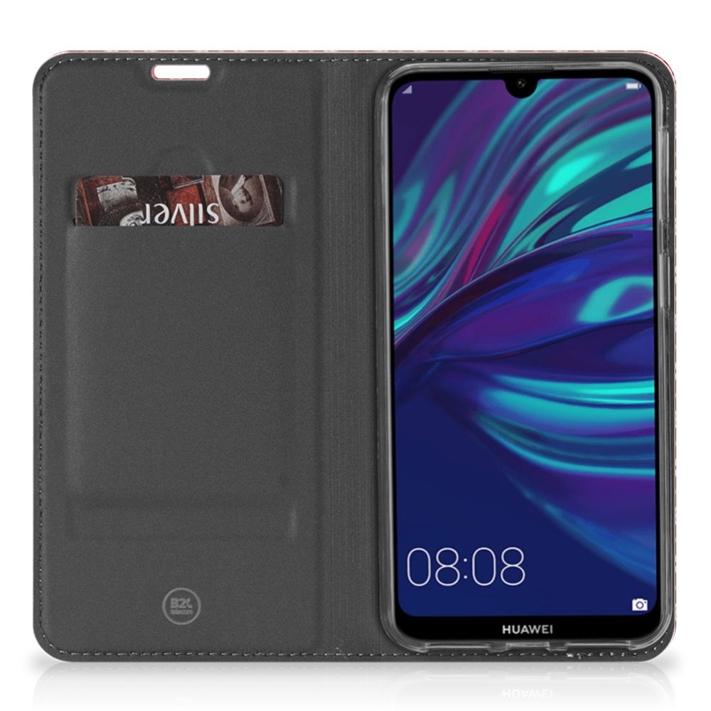 Huawei Y7 hoesje Y7 Pro (2019) Hoesje met Magneet Batik Rood