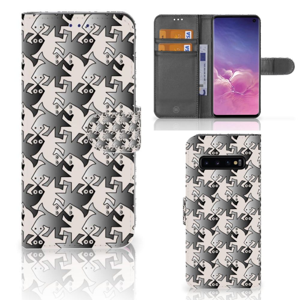 Samsung Galaxy S10 Telefoonhoesje met Pasjes Salamander Grey