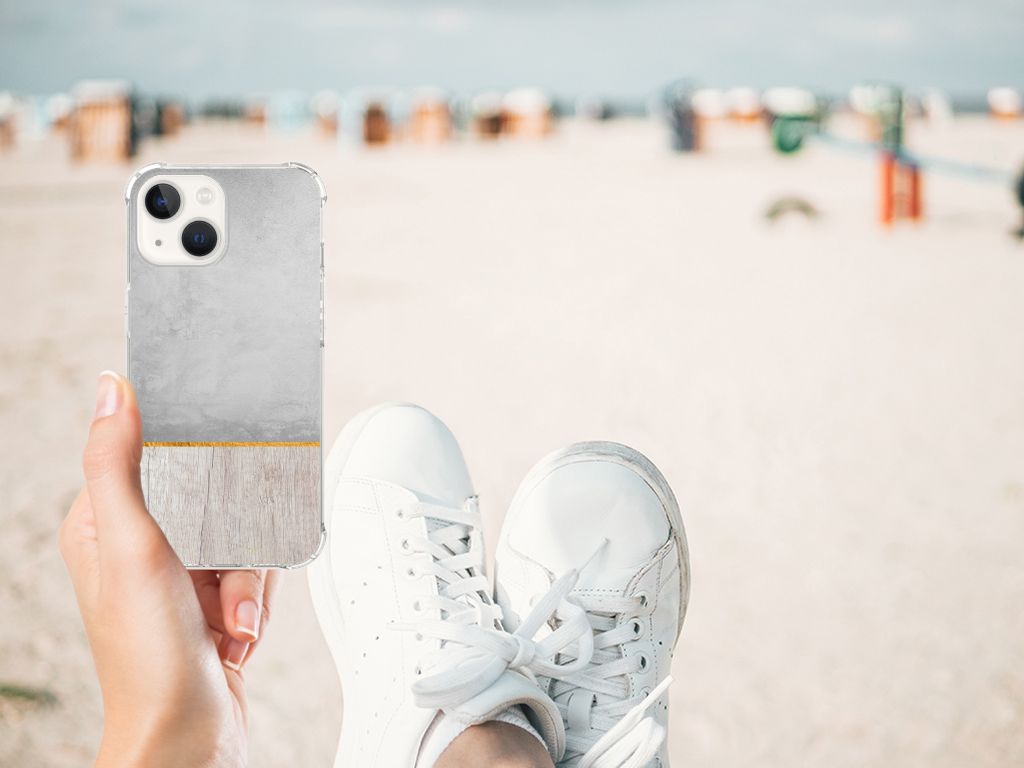 iPhone 13 Stevig Telefoonhoesje Wood Concrete