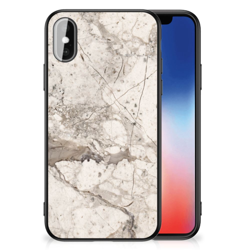 iPhone X | Xs Marmeren Print Telefoonhoesje Marmer Beige