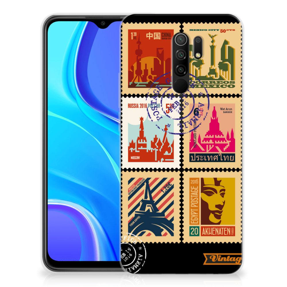 Xiaomi Redmi 9 Siliconen Back Cover Postzegels B2C Telecom