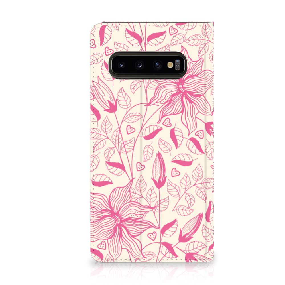 Samsung Galaxy S10 Smart Cover Pink Flowers