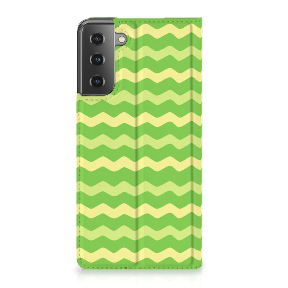Samsung Galaxy S21 Plus Hoesje met Magneet Waves Green - B2C Telecom