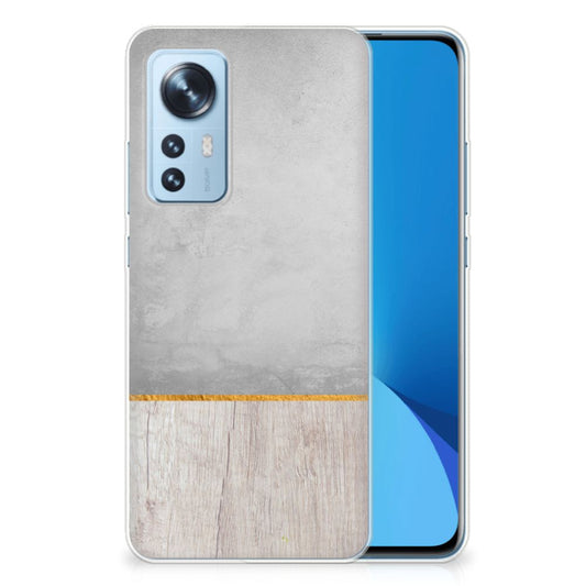 Xiaomi 12 | 12X Bumper Hoesje Wood Concrete