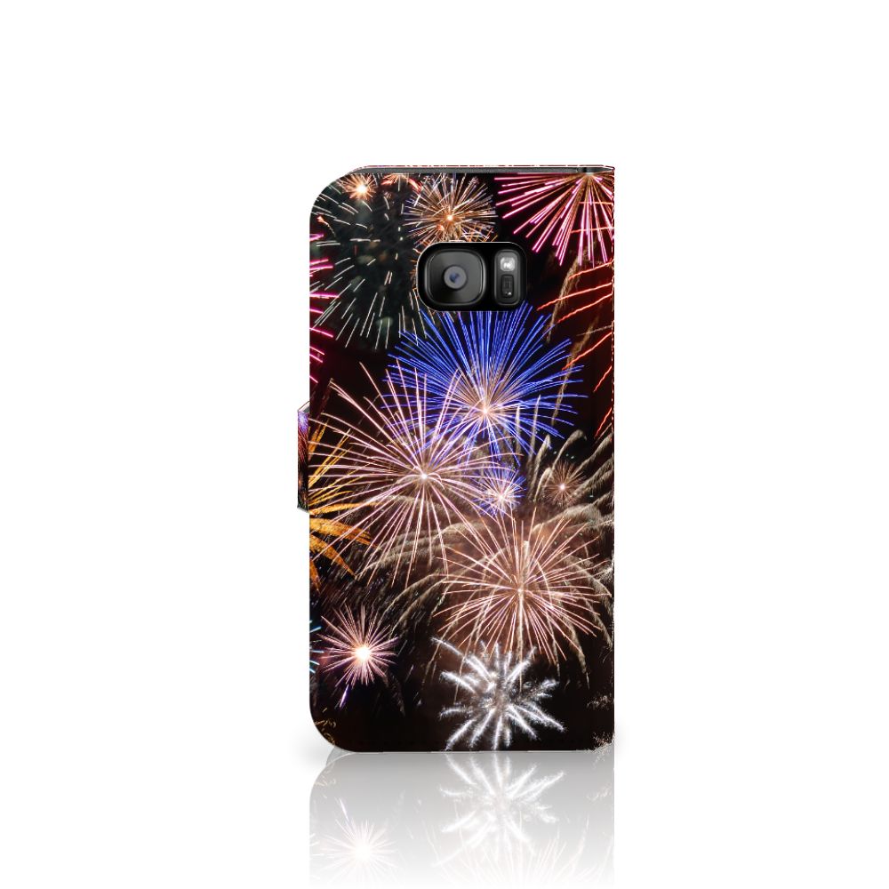 Samsung Galaxy S7 Edge Wallet Case met Pasjes Vuurwerk