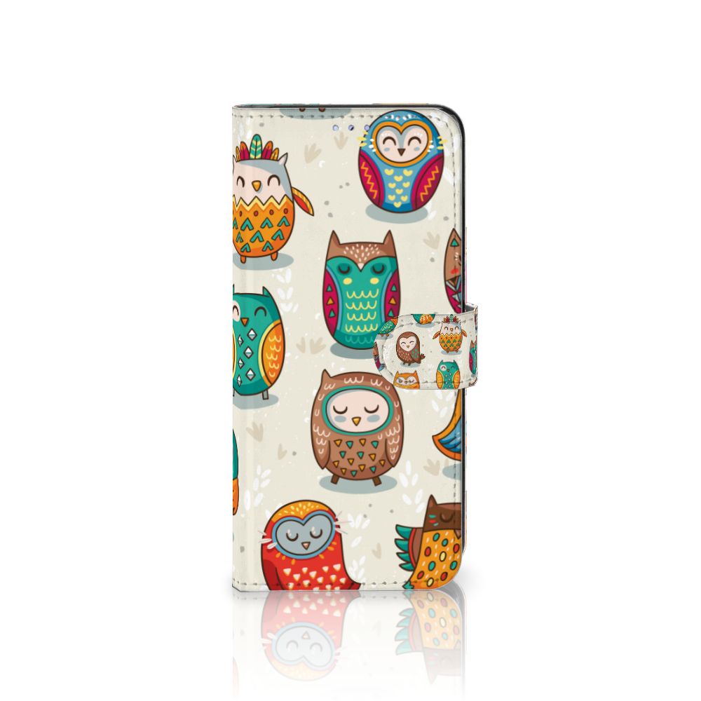 Motorola Moto G31 | G41 Telefoonhoesje met Pasjes Vrolijke Uilen