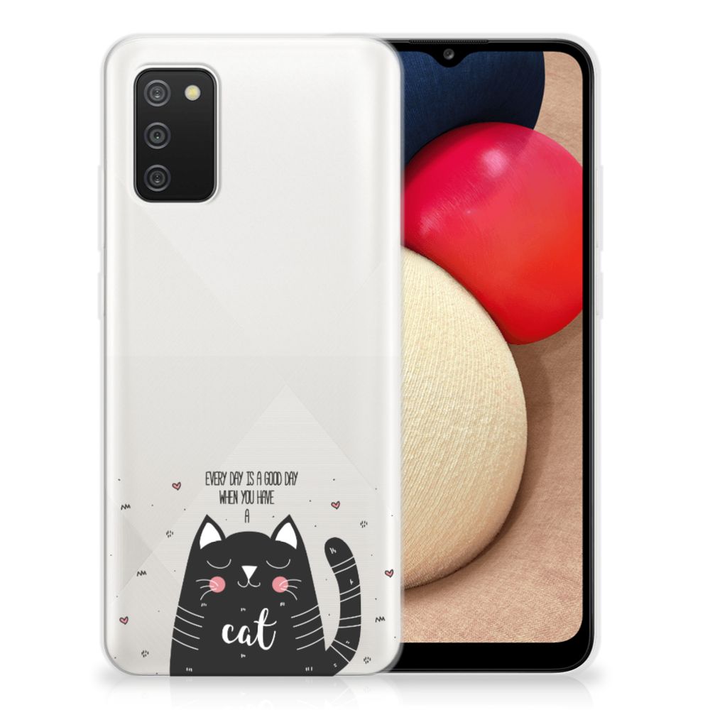 Samsung Galaxy A02s Telefoonhoesje met Naam Cat Good Day B2C Telecom
