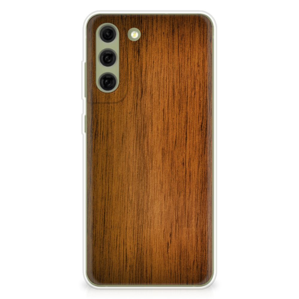 Samsung Galaxy S21FE Bumper Hoesje Donker Hout