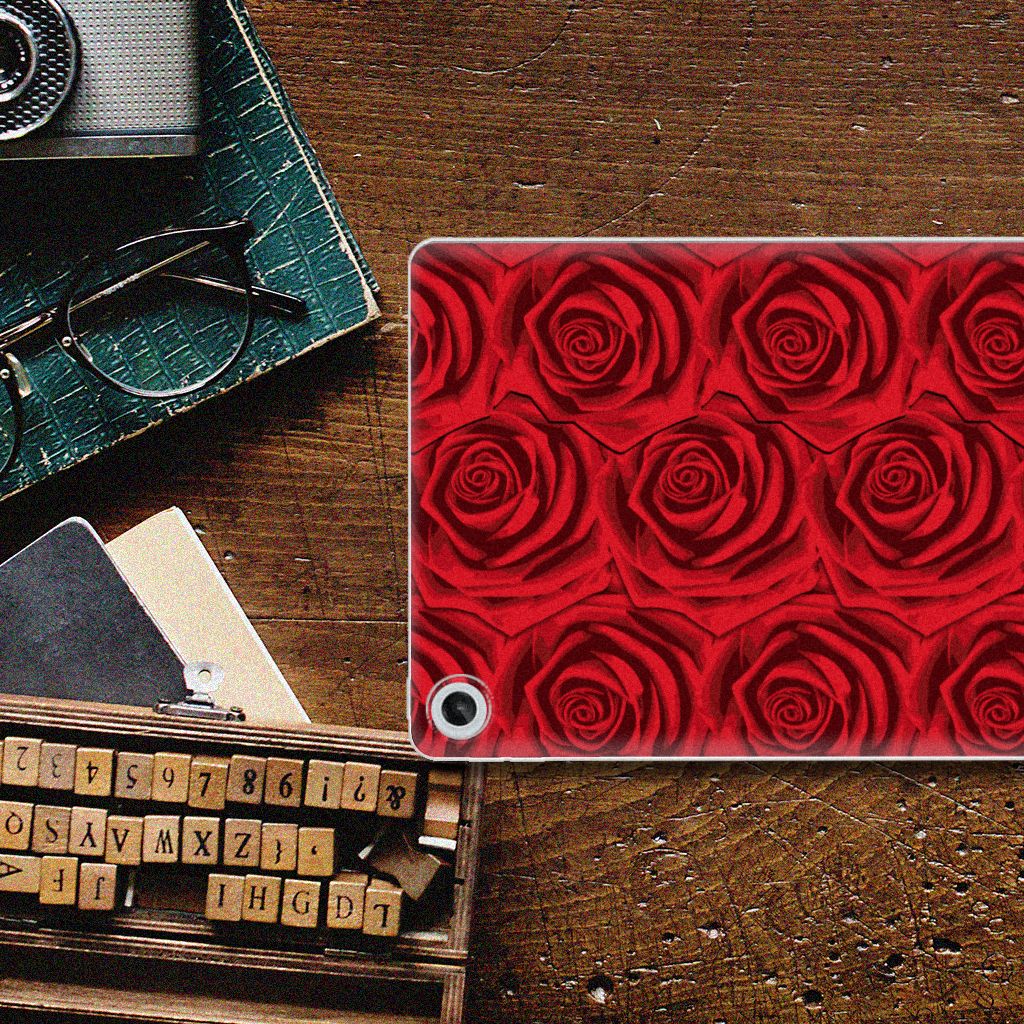 Lenovo Tab M10 Plus (3e generatie) Siliconen Hoesje Red Roses - B2C Telecom