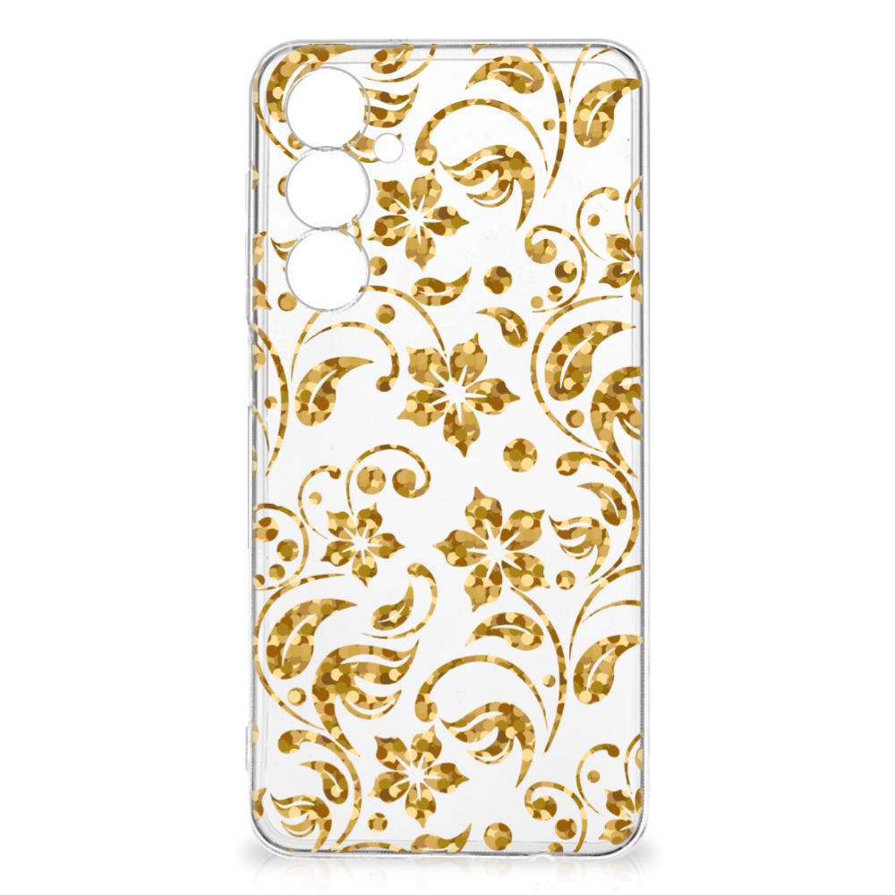 Samsung Galaxy A54 5G TPU Case Gouden Bloemen