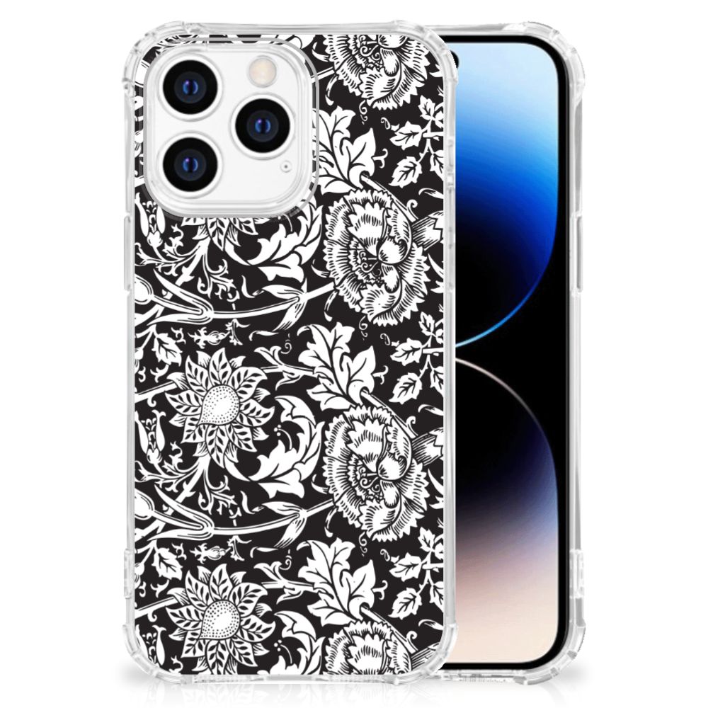 iPhone 14 Pro Case Black Flowers B2C Telecom