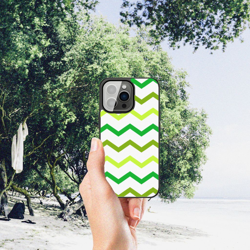 iPhone 13 Pro Back Case Zigzag Groen B2C Telecom