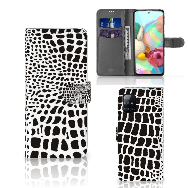 Samsung Galaxy A71 Telefoonhoesje met Pasjes Slangenprint