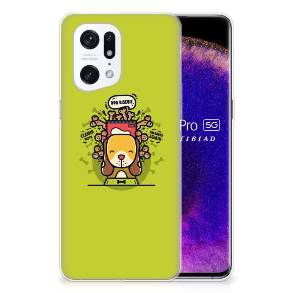OPPO Find X5 Pro Telefoonhoesje met Naam Doggy Biscuit B2C Telecom