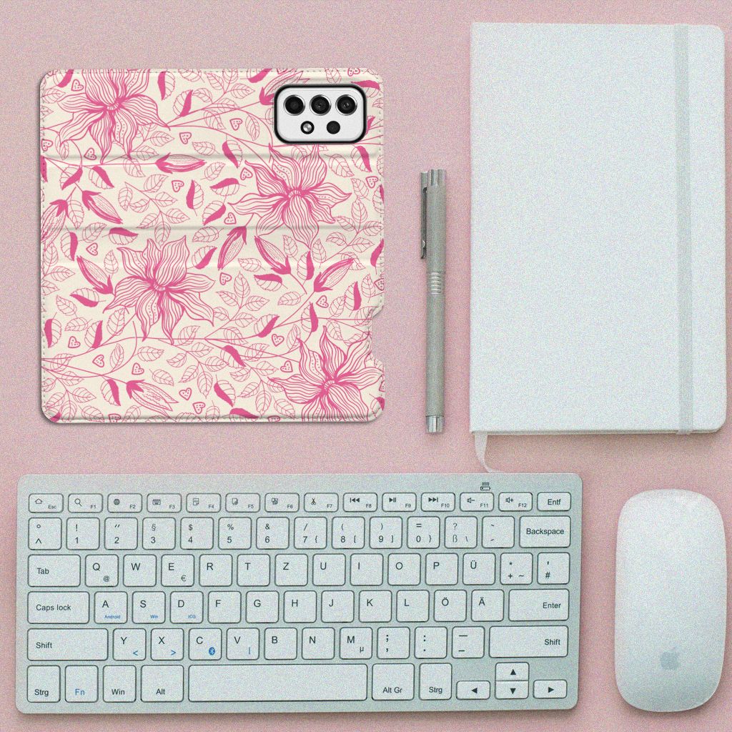 Samsung Galaxy A73 Smart Cover Pink Flowers - B2C Telecom